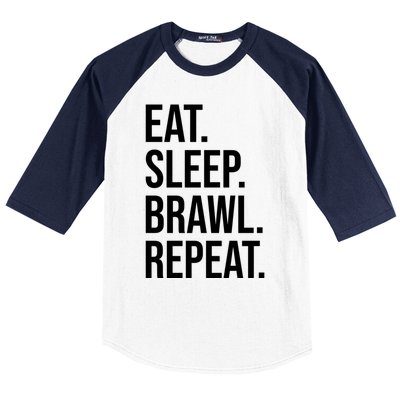 Eat Sleep Brawl Repeat Brawler Funny Video Gamer Meaningful Gift Baseball Sleeve Shirt