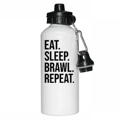 Eat Sleep Brawl Repeat Brawler Funny Video Gamer Meaningful Gift Aluminum Water Bottle