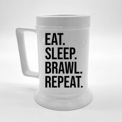 Eat Sleep Brawl Repeat Brawler Funny Video Gamer Meaningful Gift Beer Stein