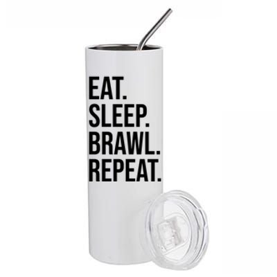 Eat Sleep Brawl Repeat Brawler Funny Video Gamer Meaningful Gift Stainless Steel Tumbler