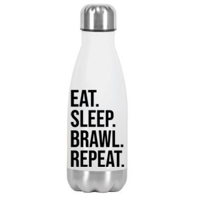 Eat Sleep Brawl Repeat Brawler Funny Video Gamer Meaningful Gift Stainless Steel Insulated Water Bottle