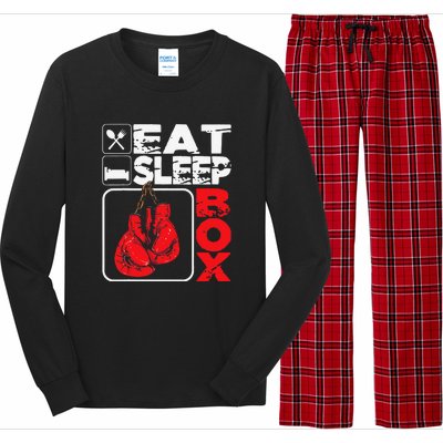 Eat Sleep Box Boxing Lover Gym Boxer Kickboxing Kickboxer Long Sleeve Pajama Set