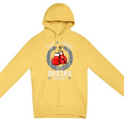 Eat Sleep Box Boxing Lover Gym Boxer Kickboxing Kickboxer Premium Pullover Hoodie