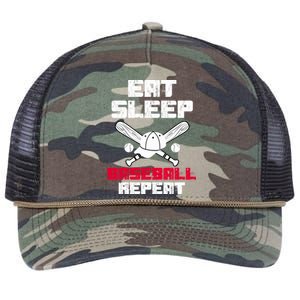 Eat Sleep Baseball Coaches Baseball Players Baseball Lovers Gift Retro Rope Trucker Hat Cap