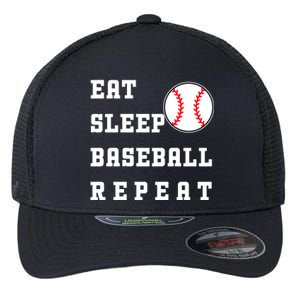 Eat Sleep Baseball Repeat Flexfit Unipanel Trucker Cap