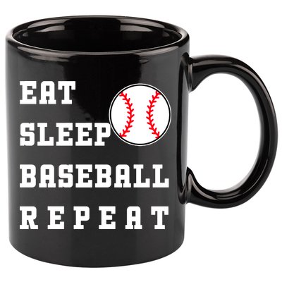 Eat Sleep Baseball Repeat 11oz C Handle Ceramic Mug