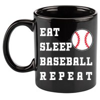 Eat Sleep Baseball Repeat 11oz C Handle Ceramic Mug