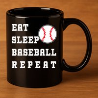 Eat Sleep Baseball Repeat 11oz C Handle Ceramic Mug