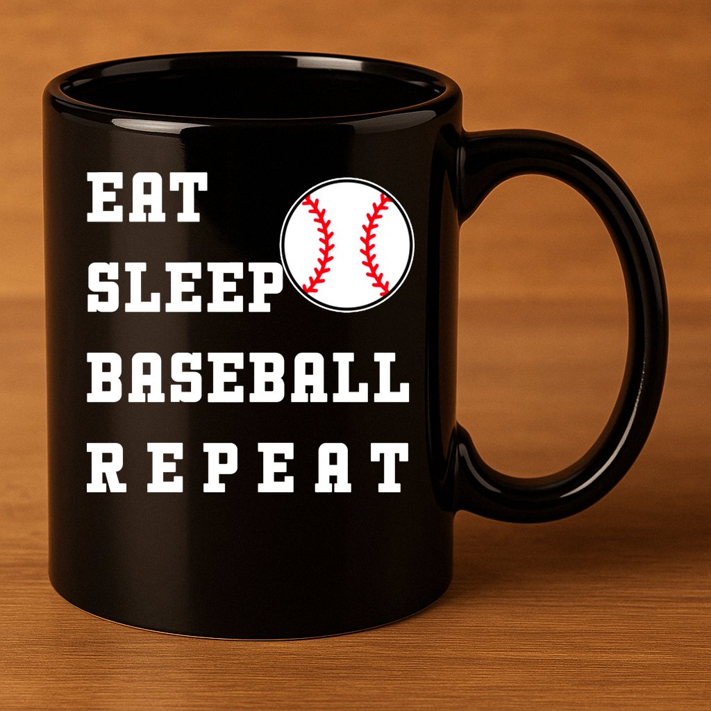 Eat Sleep Baseball Repeat 11oz C Handle Ceramic Mug