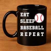 Eat Sleep Baseball Repeat 11oz C Handle Ceramic Mug