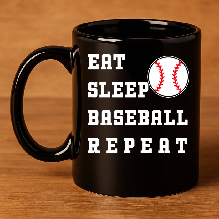 Eat Sleep Baseball Repeat 11oz C Handle Ceramic Mug