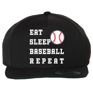 Eat Sleep Baseball Repeat Wool Snapback Cap