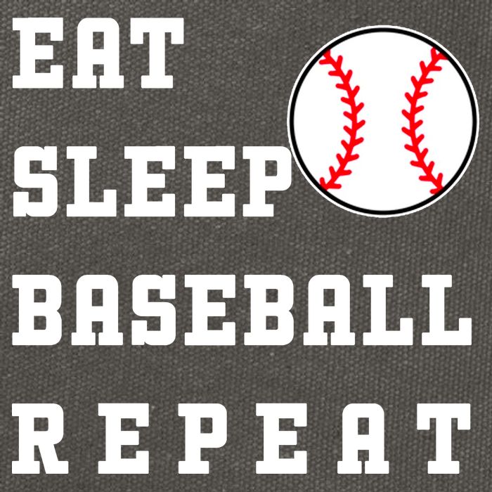 Eat Sleep Baseball Repeat Cotton Canvas Backpack