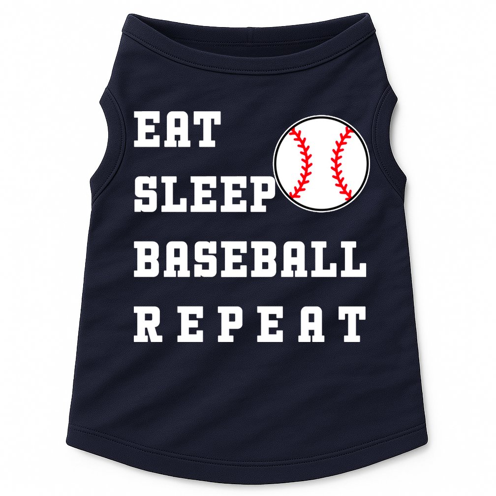 Eat Sleep Baseball Repeat Doggie Tank