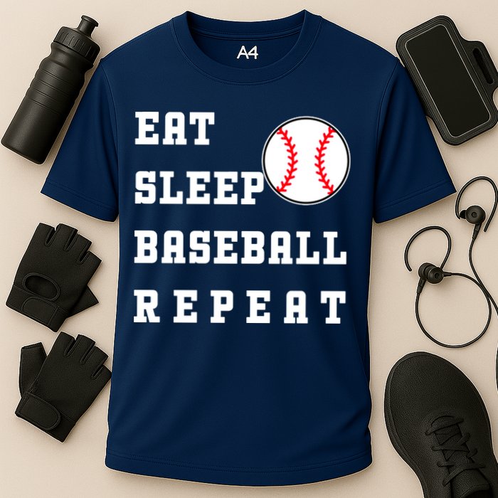 Eat Sleep Baseball Repeat Cooling Performance Crew T-Shirt