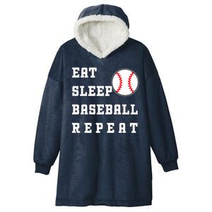 Eat Sleep Baseball Repeat Hooded Wearable Blanket