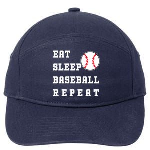 Eat Sleep Baseball Repeat 7-Panel Snapback Hat