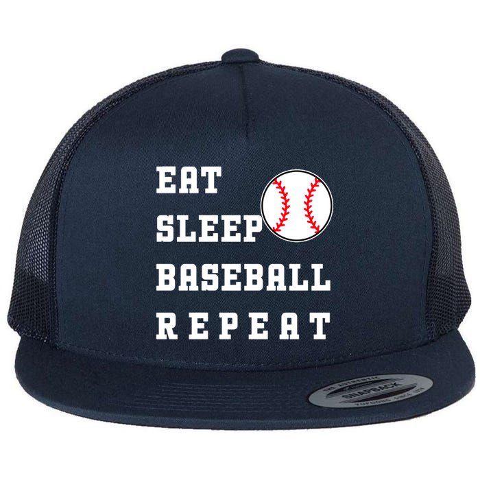 Eat Sleep Baseball Repeat Flat Bill Trucker Hat