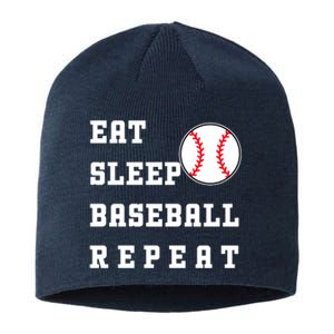 Eat Sleep Baseball Repeat Sustainable Beanie