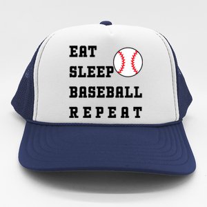 Eat Sleep Baseball Repeat Trucker Hat