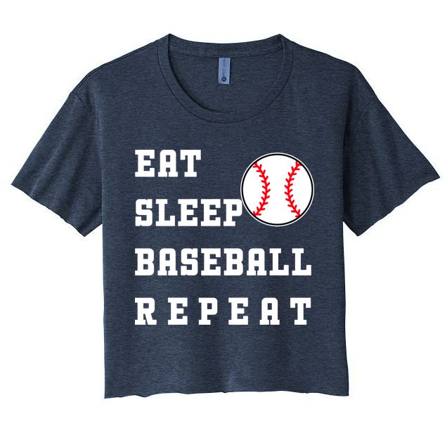 Eat Sleep Baseball Repeat Crop Top