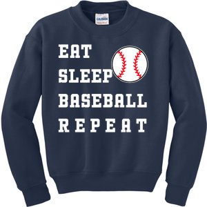 Eat Sleep Baseball Repeat Kids Sweatshirt