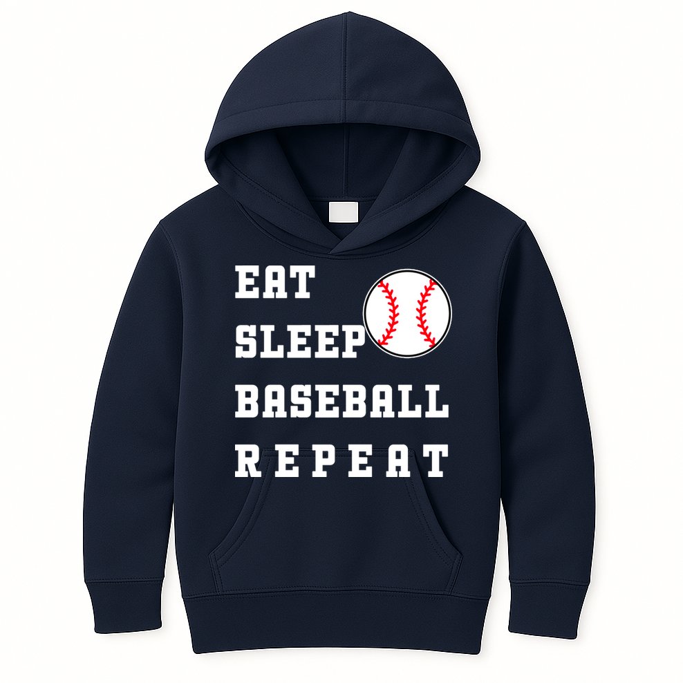 Eat Sleep Baseball Repeat Kids Hoodie