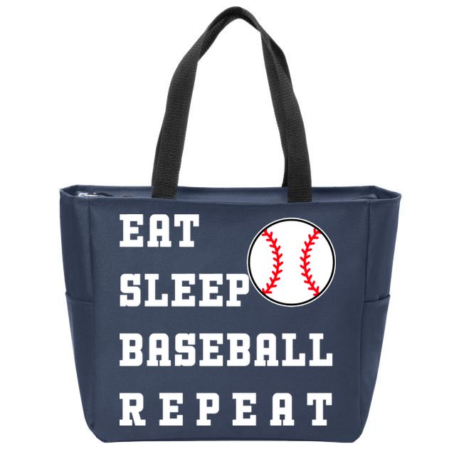 Eat Sleep Baseball Repeat Zip Tote Bag