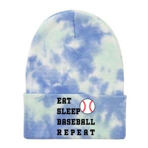 Eat Sleep Baseball Repeat Tie Dye 12in Knit Beanie