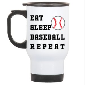 Eat Sleep Baseball Repeat Stainless Steel Travel Mug