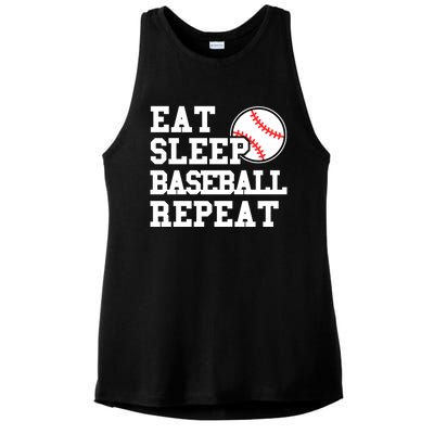 Eat Sleep Baseball Repeat Meaningful Gift Ladies PosiCharge Tri-Blend Wicking Tank