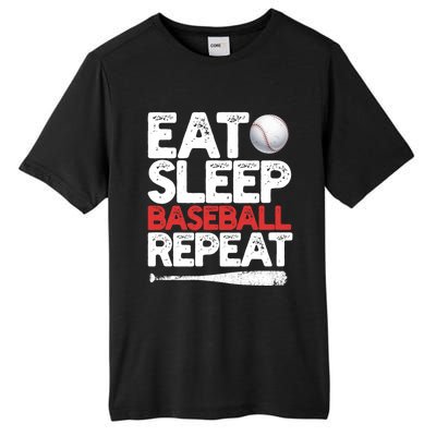 Eat Sleep Baseball Repeat Catcher Pitcher Baseball Tall Fusion ChromaSoft Performance T-Shirt