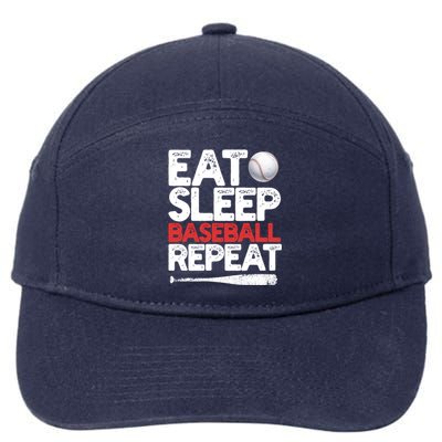 Eat Sleep Baseball Repeat Catcher Pitcher Baseball 7-Panel Snapback Hat