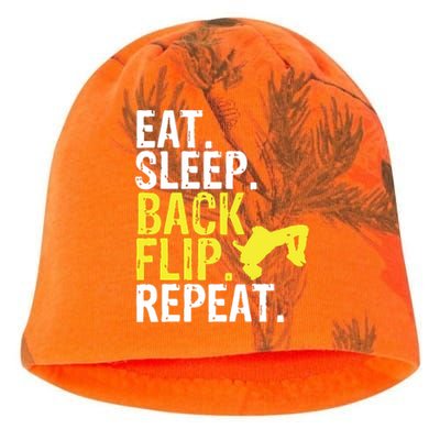 Eat Sleep Back Flip Repeat Acrobat Gymnastics Gift Kati - Camo Knit Beanie