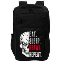 Eat Sleep Brawl Repeat Funny Video Gamer Gaming Impact Tech Backpack