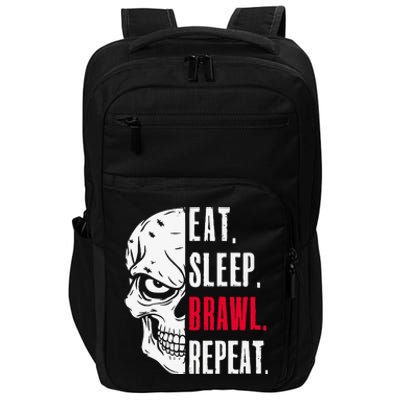 Eat Sleep Brawl Repeat Funny Video Gamer Gaming Impact Tech Backpack