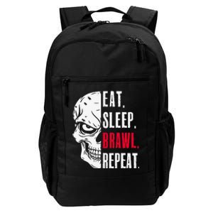 Eat Sleep Brawl Repeat Funny Video Gamer Gaming Daily Commute Backpack