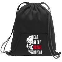 Eat Sleep Brawl Repeat Funny Video Gamer Gaming Sweatshirt Cinch Pack Bag