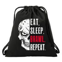 Eat Sleep Brawl Repeat Funny Video Gamer Gaming Drawstring Bag