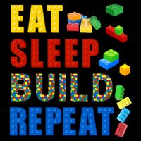 Eat Sleep Build Repeat Building Bricks Blocks Master Builder Button