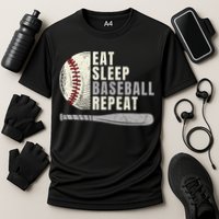 Eat Sleep Baseball Repeat Funny Baseball Player Cool Gift Cooling Performance Crew T-Shirt