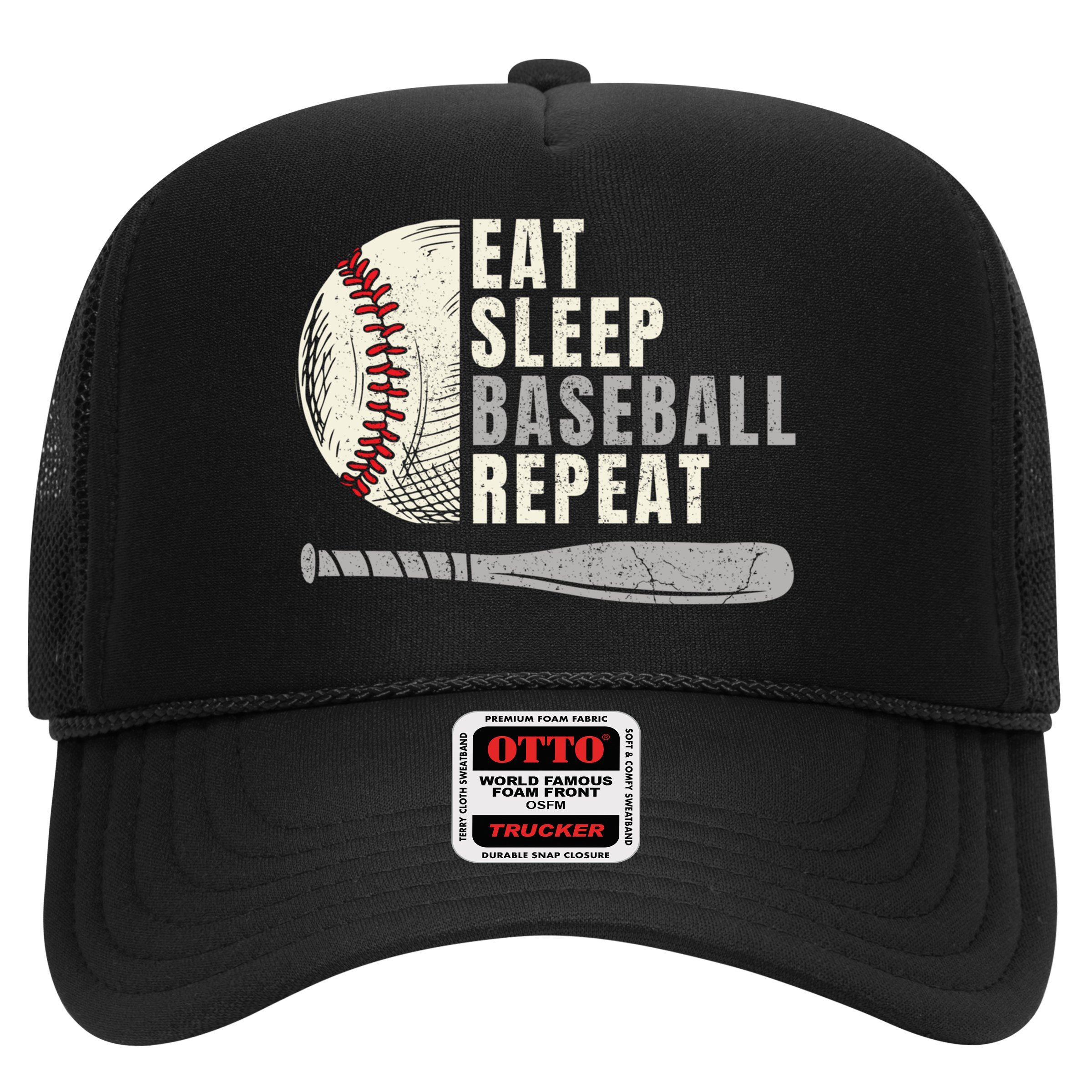 Eat Sleep Baseball Repeat Funny Baseball Player Cool Gift Hat