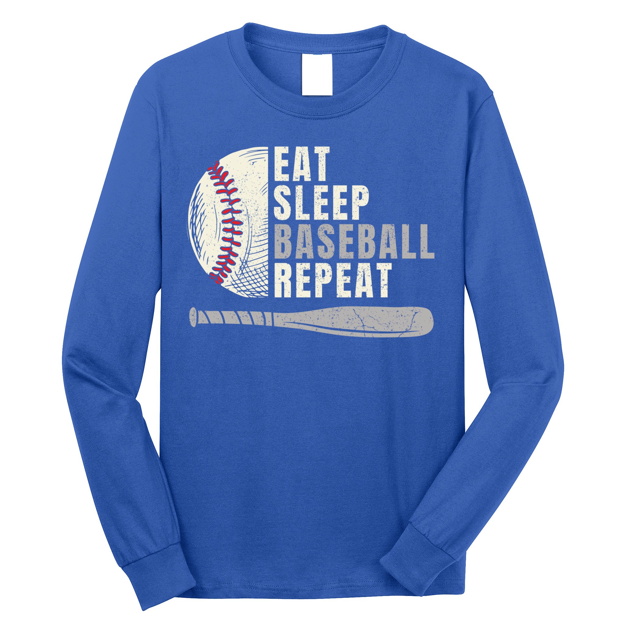 Eat Sleep Baseball Repeat Funny Baseball Player Cool Gift Long Sleeve Shirt