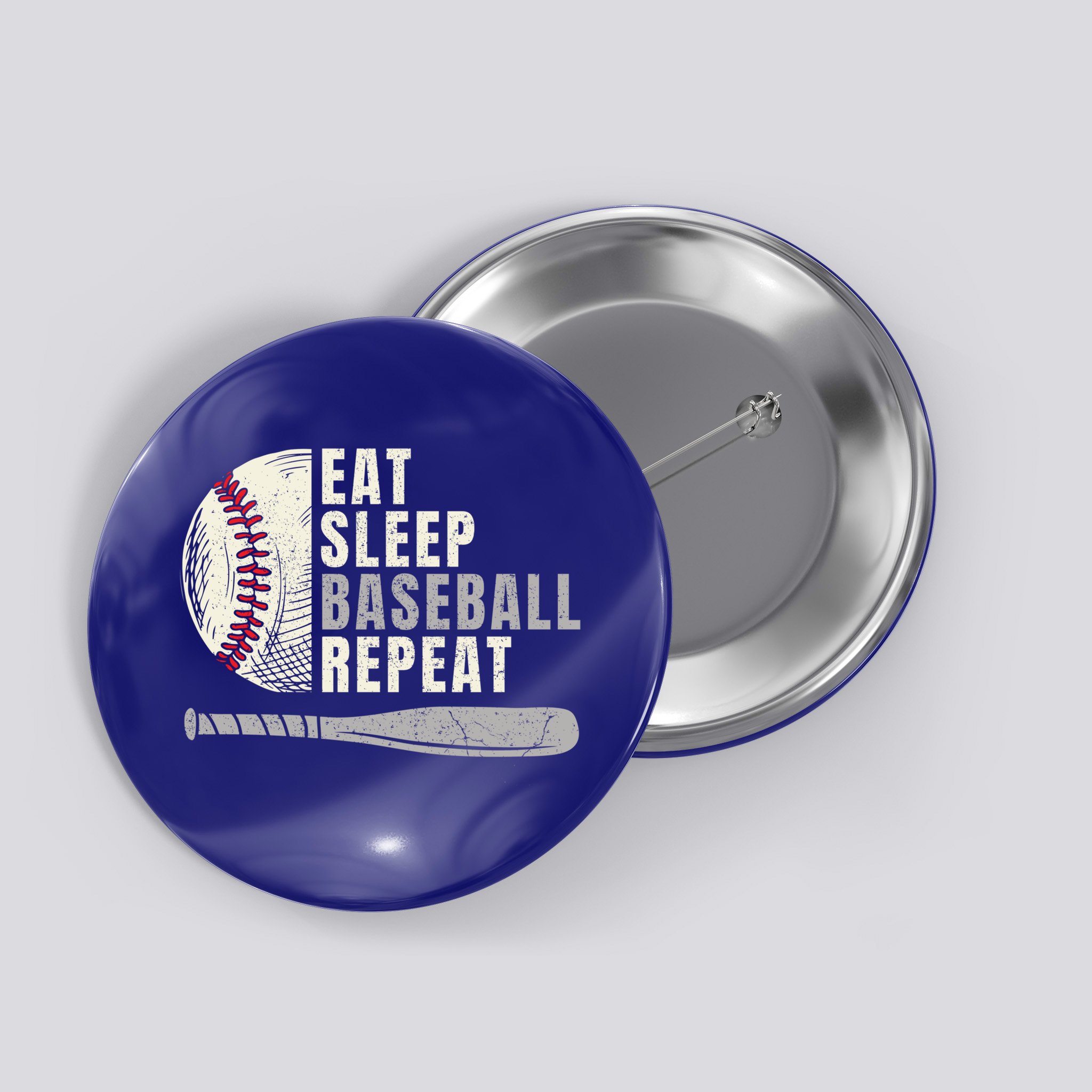 Eat Sleep Baseball Repeat Funny Baseball Player Cool Gift Button