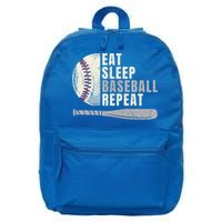 Eat Sleep Baseball Repeat Funny Baseball Player Cool Gift 16 in Basic Backpack
