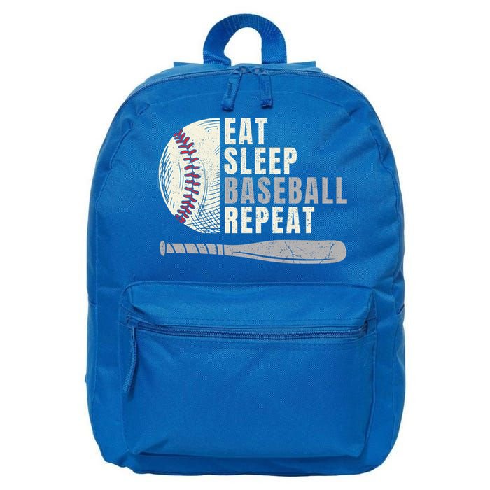 Eat Sleep Baseball Repeat Funny Baseball Player Cool Gift 16 in Basic Backpack