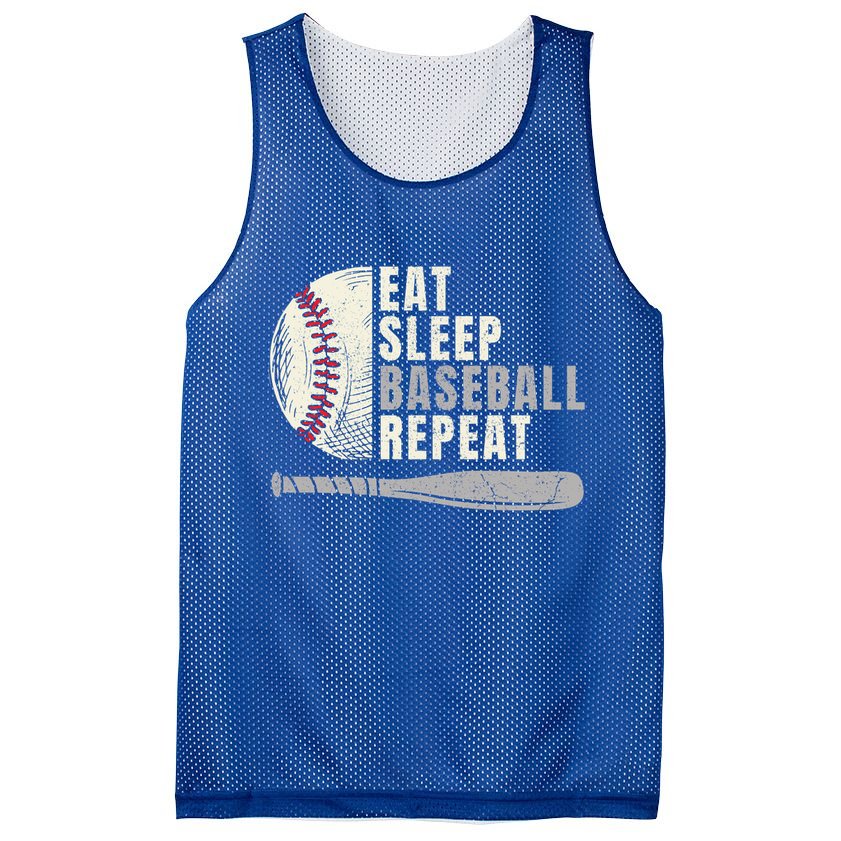 Eat Sleep Baseball Repeat Funny Baseball Player Cool Gift Mesh Reversible Basketball Jersey Tank