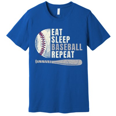 Eat Sleep Baseball Repeat Funny Baseball Player Cool Gift Premium T-Shirt