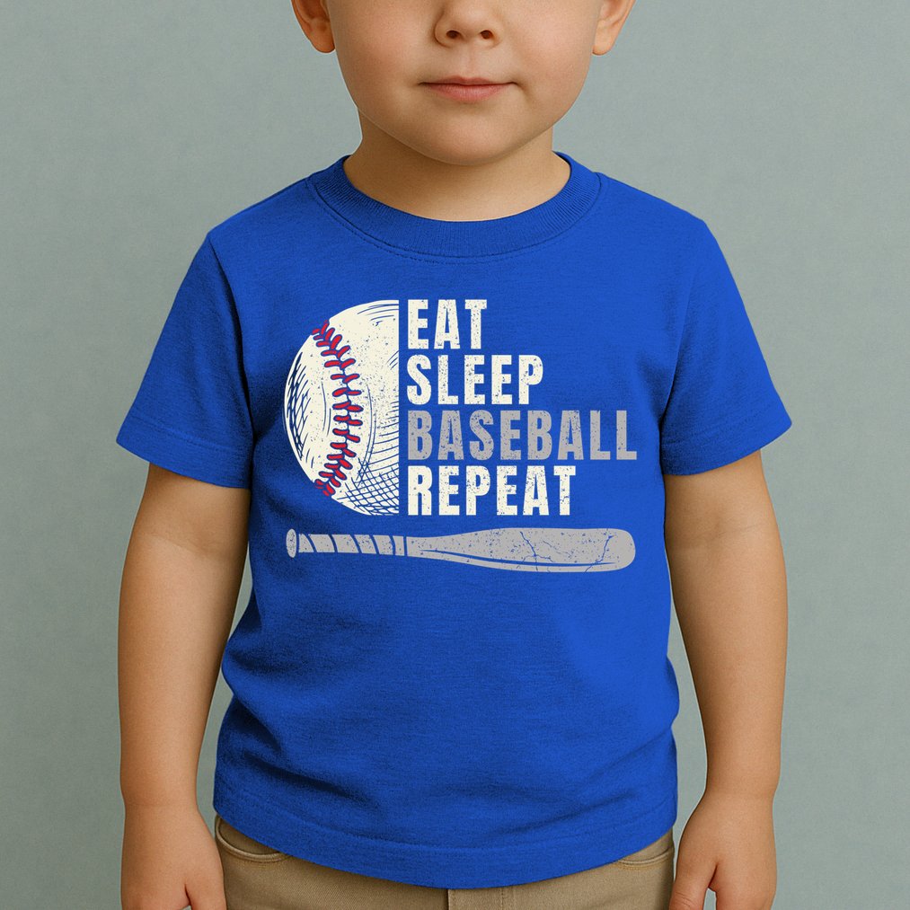 Eat Sleep Baseball Repeat Funny Baseball Player Cool Gift Toddler T-Shirt