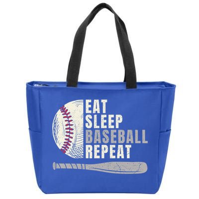 Eat Sleep Baseball Repeat Funny Baseball Player Cool Gift Zip Tote Bag